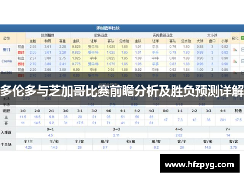 多伦多与芝加哥比赛前瞻分析及胜负预测详解